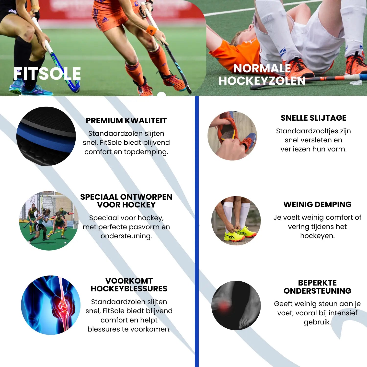 FitSole® Hockey Zolen | 1 + 1 Gratis! FitSole